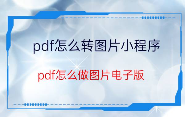 pdf怎么转图片小程序 pdf怎么做图片电子版？